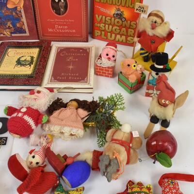 Vintage Christmas Ornaments, Plus 7 Hardcover Christmas Books