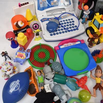 Kids Toys Lot: Bat Cave, Laptop Toy, Small Kids Meals Toys (lots are unopened)