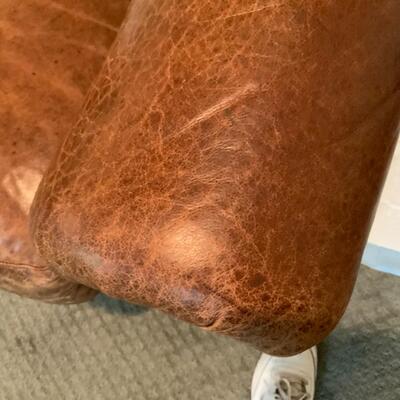 Brown Leather Love Seat 