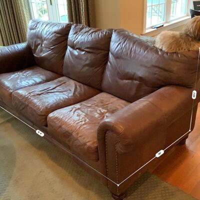 Brown Leather Couch 