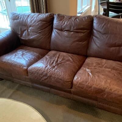 Brown Leather Couch 