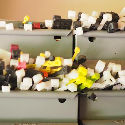 Lot 18 Double drawer set crammed full  of useful garage items