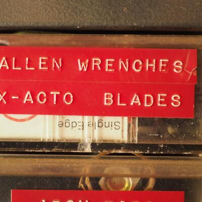 Lot 19 Nuts and bolts in labeled bins
