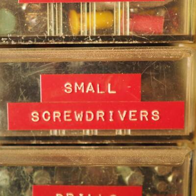 Lot 19 Nuts and bolts in labeled bins