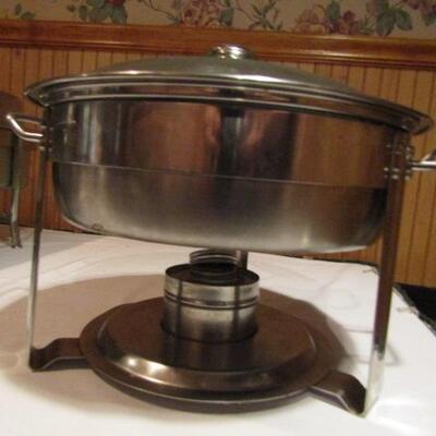 Round Chafing Dish with Glass Lid- 13 1/2