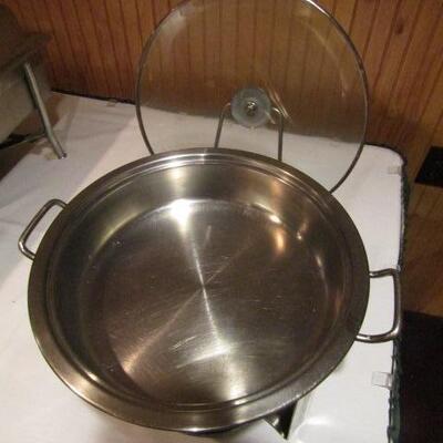 Round Chafing Dish with Glass Lid- 13 1/2