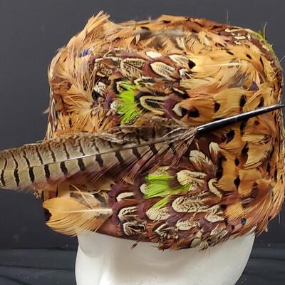 Feathered Pill Box Hat