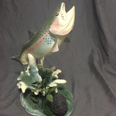 Rainbow trout sculpture 