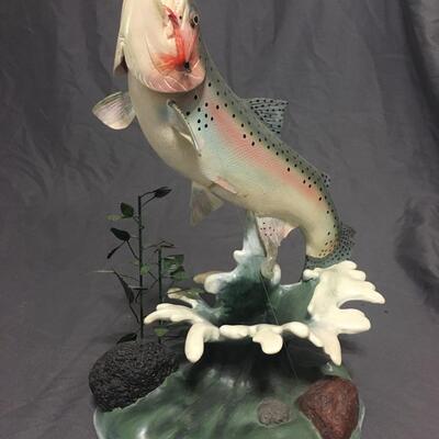 Rainbow trout sculpture 