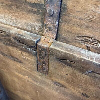 Item 3. Large Antique  18-19th Century Brazilian Voyage/Sea/Officers Trunk, footed, large dovetail, iron hinges, iron lock and key,...