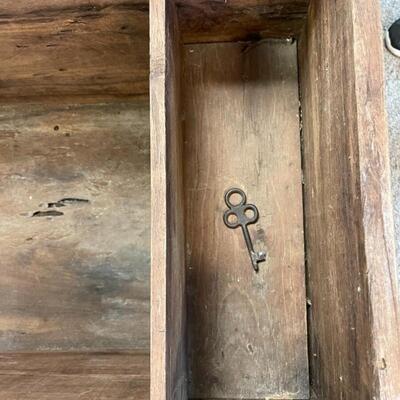 Item 3. Large Antique  18-19th Century Brazilian Voyage/Sea/Officers Trunk, footed, large dovetail, iron hinges, iron lock and key,...