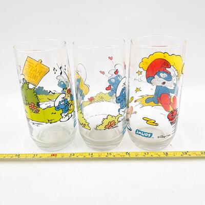 1982 SMURF COLLECTIBLE GLASSES (3)