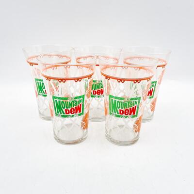 VINTAGE MOUNTAIN DEW BASKETBALL NET COLLECTIBLE GLASSES (5)