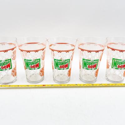 VINTAGE MOUNTAIN DEW BASKETBALL NET COLLECTIBLE GLASSES (5)