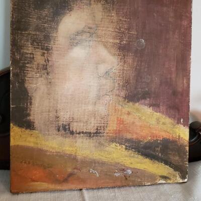 Mysterious painting with bonus painting on the other side on the board
