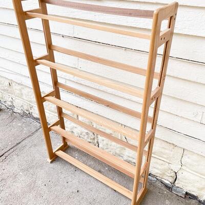 WOODEN MEDIA STORAGE SHELF