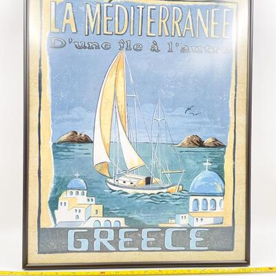 GREEK MEDITERRANEAN TRAVEL FRAMED POSTER