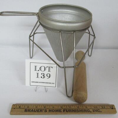 Vintage Aluminum Tomato Canning Masher Set