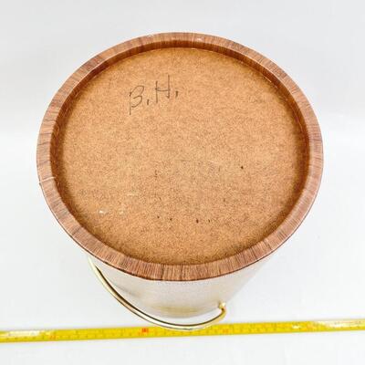 VINTAGE KRAFTWARE FAUX WOOD ICE BUCKET