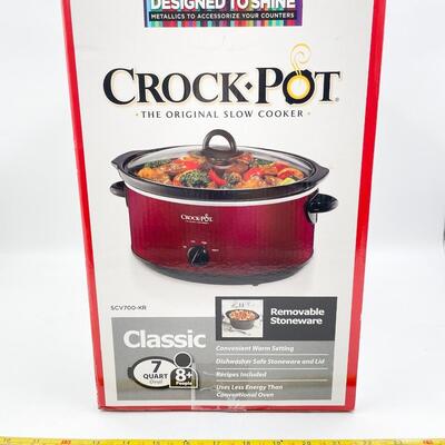 METALLIC RED 7 QT OVAL CROCK POT