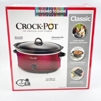 METALLIC RED 7 QT OVAL CROCK POT