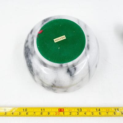 WHITE MARBLE MORTAR AND PESTLE