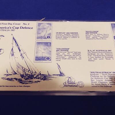 American Cup Defense FDC Stamp Book Set 1987