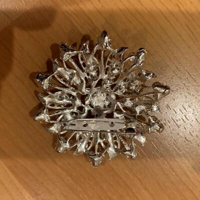 Five Sparkling Rhinestone Brooches Lot