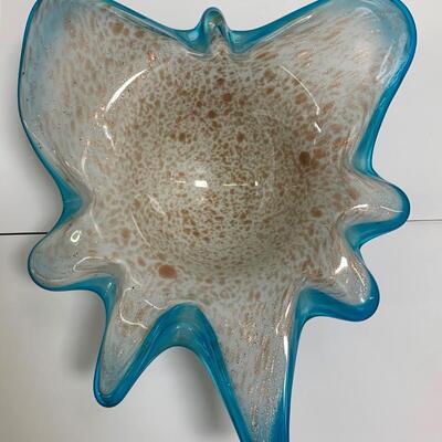 Art Glass Leaf Ashtray