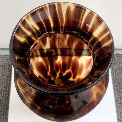 Tiger Stripe Art Glass Vase