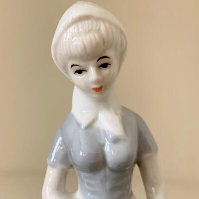 Porcelain Woman with Geese Figurine