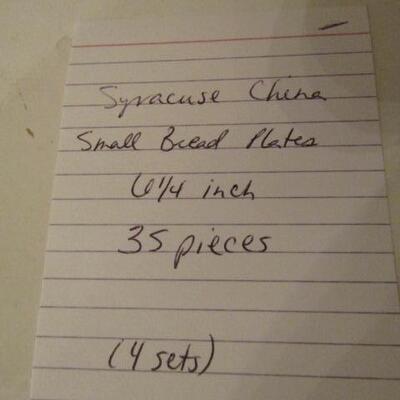 35 Syracuse China Bread Plates- 6 1/4