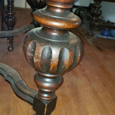 Antique table with five chairs