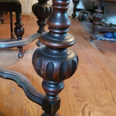 Antique table with five chairs
