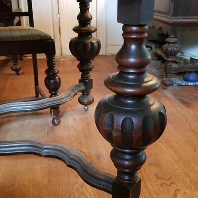 Antique table with five chairs