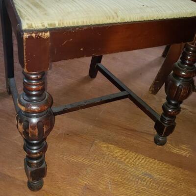 Antique table with five chairs
