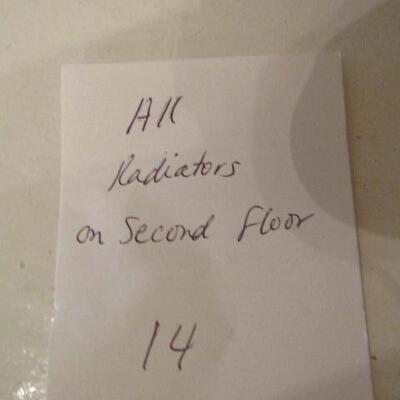 All Radiators on Second Floor- 14 Count