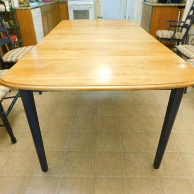 Solid Wood Dining Table Country Farmhouse Design with One Leaf (No Chairs)