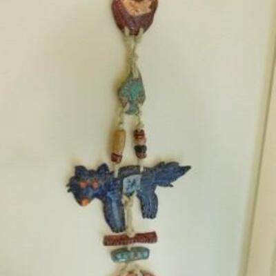Pottery Folk Art Native American Hanging Animal Totem Signed by Artist