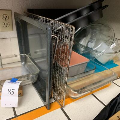 Lot 85:  Metal and Pyrex Glass Bake ware