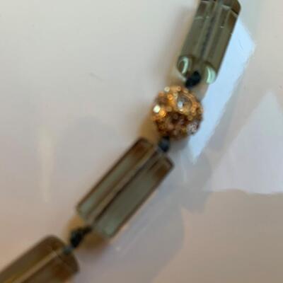 J Crew Rhinestone and Glass Bead Necklace