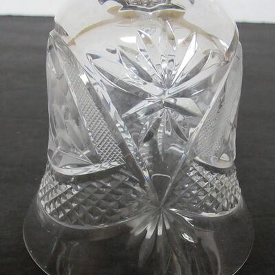 Beautiful Tall Cut Glass Bell With Floral Cutting, See Photos