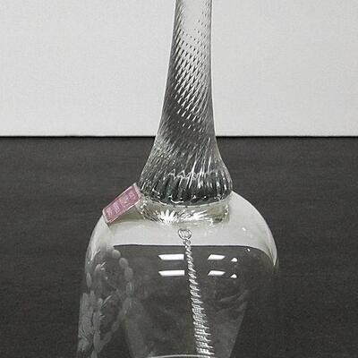 Pretty Cut Bird Theme Vintage Romanian Crystal Glass Bell, Padurea Neagra