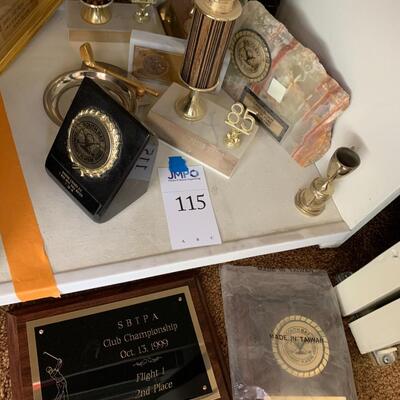 Lot 115:  Trophies and awards