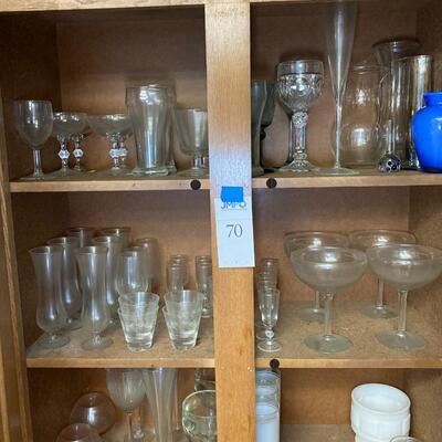 Lot 70:  Vintage and modern glassware