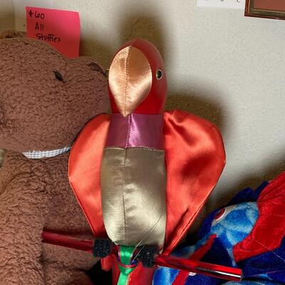 Lot 60:  Stuffed sports characters and toys