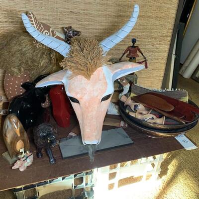 Lot 43:  Ethnic Home Decor including Mata Ortiz bowl