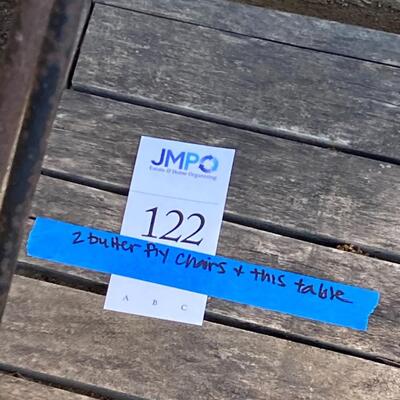 Lot 122:  Butterfly chair frames and table