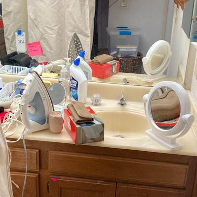 Lot 104:  Bathroom and Iron and more