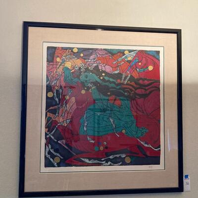 Lot 30:  Jiang Tie-Feng Serigraph